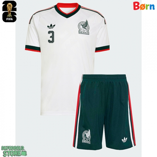 Mexico Cesar Montes #3 Replika Babytøj Udebanesæt Børn VM 2026 Kortærmet (+ Korte bukser)